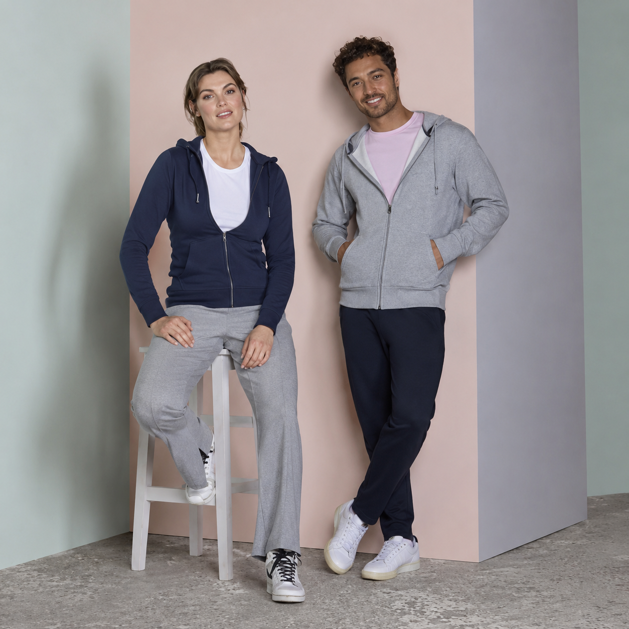 Felpa con zip personalizzata uomo e donna